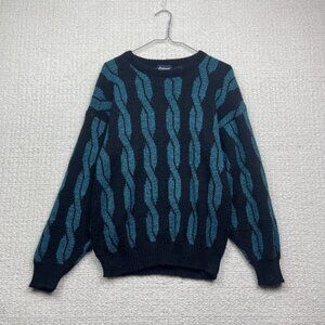 VTG Edison Knit Wear Sweater Men Psychedelic Geometric Patterned Acrylic Read
